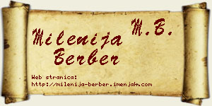 Milenija Berber vizit kartica